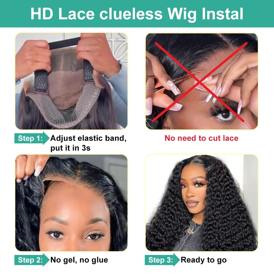 200% Loose Deep Wave Lace Frontal Wigs Brazilian 30 32Inch Curly Water Wave 13x6 HD Lace Front Wig 5x5 Closure Wig For Women