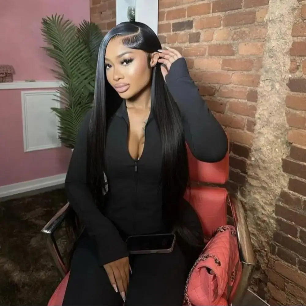 High Density 13x6 Hd Lace Frontal Wig Black Bone Straight Human Hair 30 40 Inch 13x4 Lace Front Brazilian Wigs For Women Choice