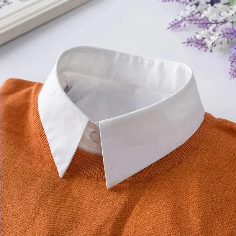 Fashion 2025 Front Tie White Fake Collar for Women Stand Detachable Collar Fake Girls Vintage Lace Ladies False Blouse Collar