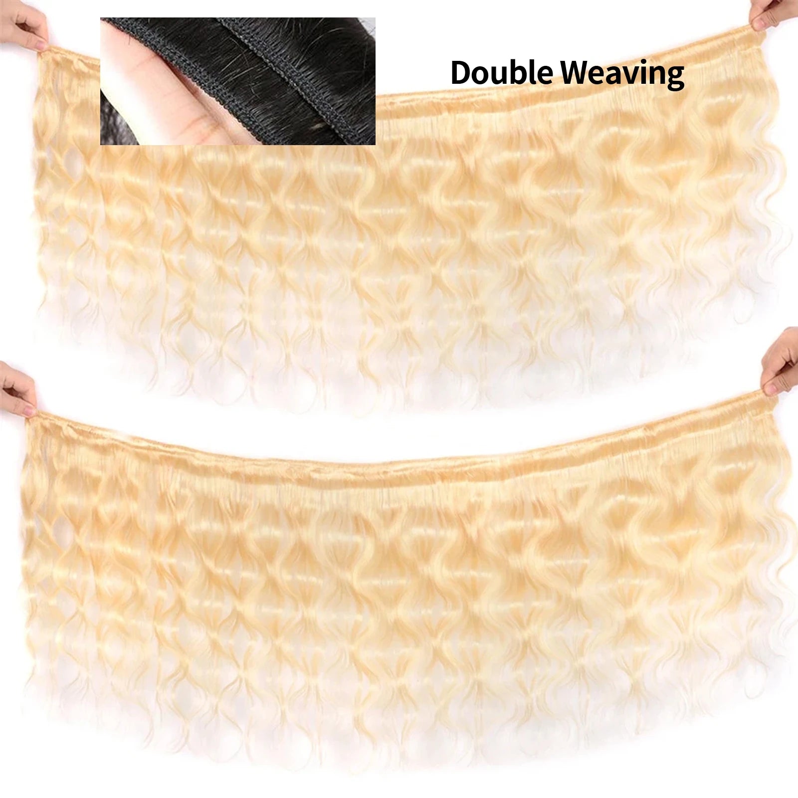 16A Human Hair Bundle Body Wave #613 Honey Blond Color Brazilian Hair Extensions Bundles Human Hair Weave for Women 3 Bundle De