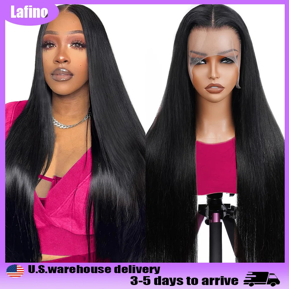 Lafino 200% Density Hd Lace Wig 13x6 Human Hair Straight 13x4 Lace Front Wig Human Hair Bone Straight Black Wig Brazilian Hair
