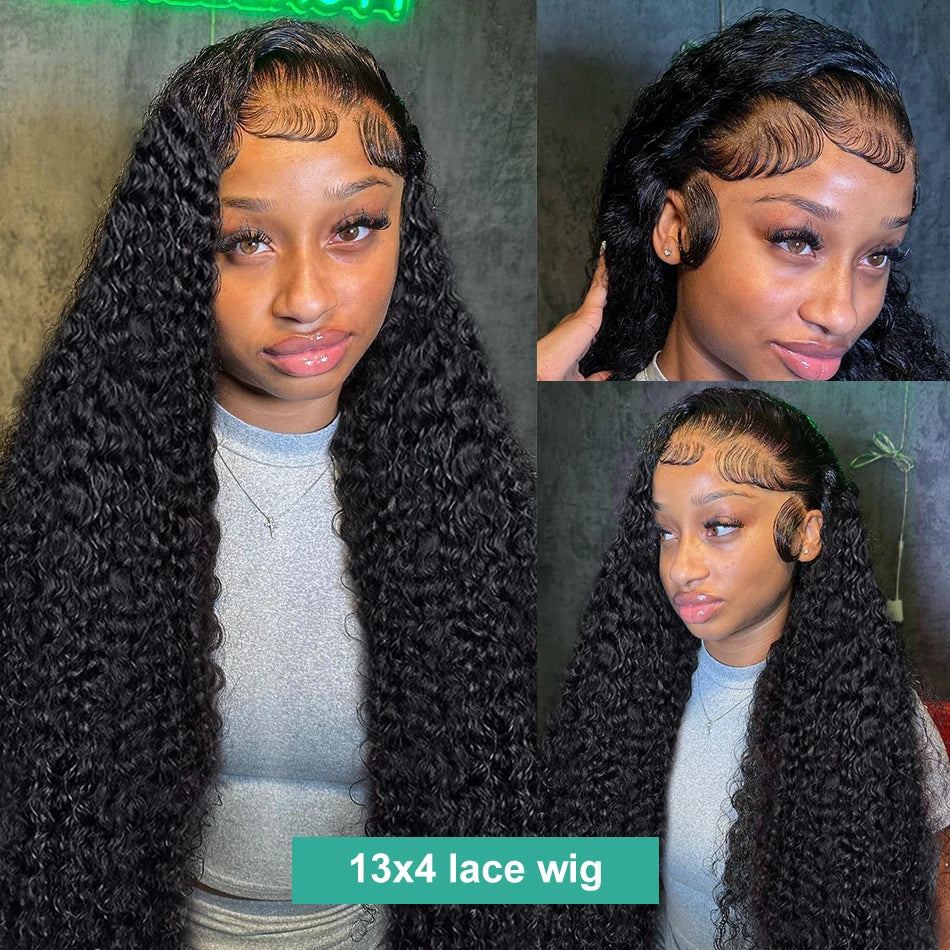 200% Loose Deep Wave Lace Frontal Wigs Brazilian 30 32Inch Curly Water Wave 13x6 HD Lace Front Wig 5x5 Closure Wig For Women