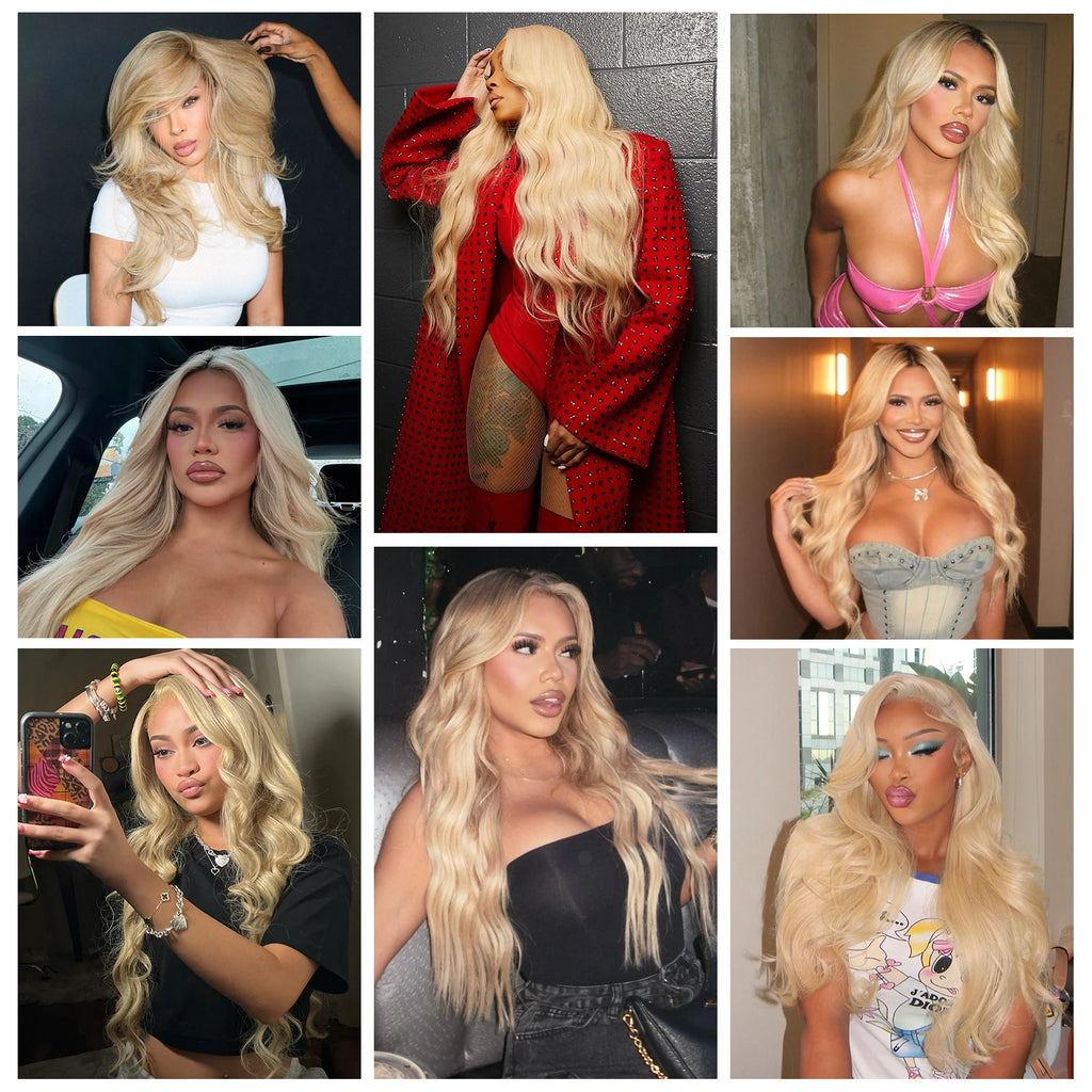 16A Human Hair Bundle Body Wave #613 Honey Blond Color Brazilian Hair Extensions Bundles Human Hair Weave for Women 3 Bundle De