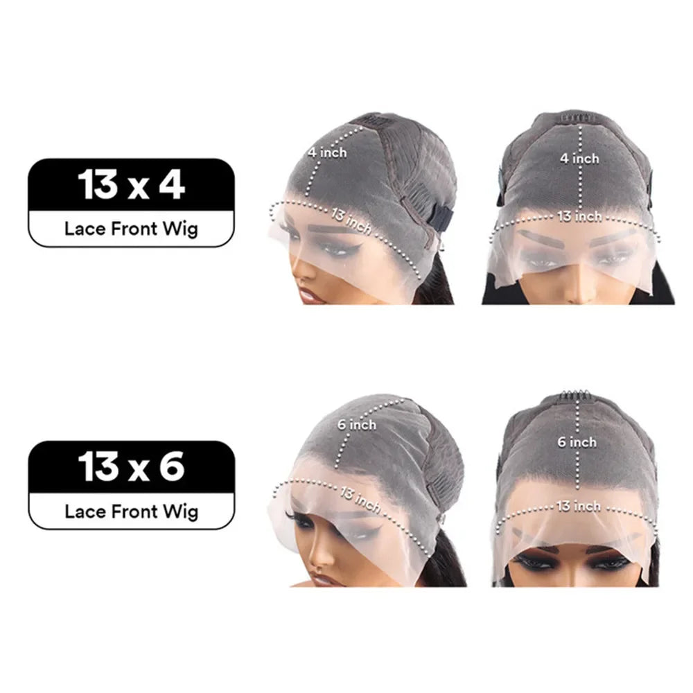 16-36 Inch 200 Density Deep Wave 13x6 HD Lace Frontal Wig Human Hair 100% 13x4 Lace Water Wave Pre Plucked Curly Wig For Women