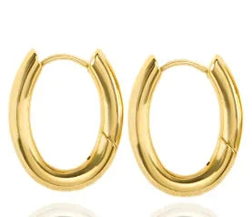 Luxury Shiny Zircon Hoop Earrings for Women Trendy Golden Stainless Steel Wed Ear Geometric Circle Earring Jewelry Pendientes