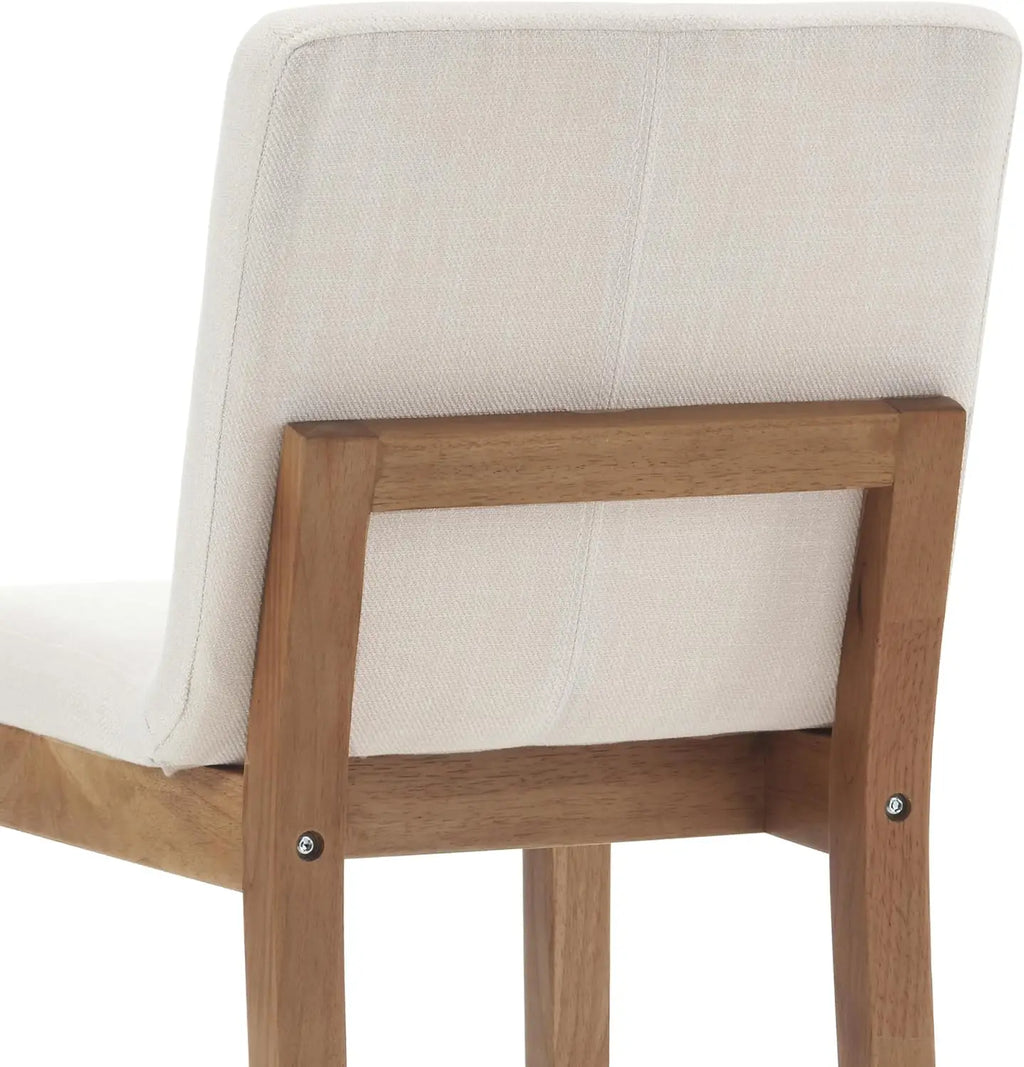 Kmax 26 Inch Counter Height Bar Stools Set Of 2, Upholstered Stools For Kitchen Counter With Back Support Rustic Wooden White