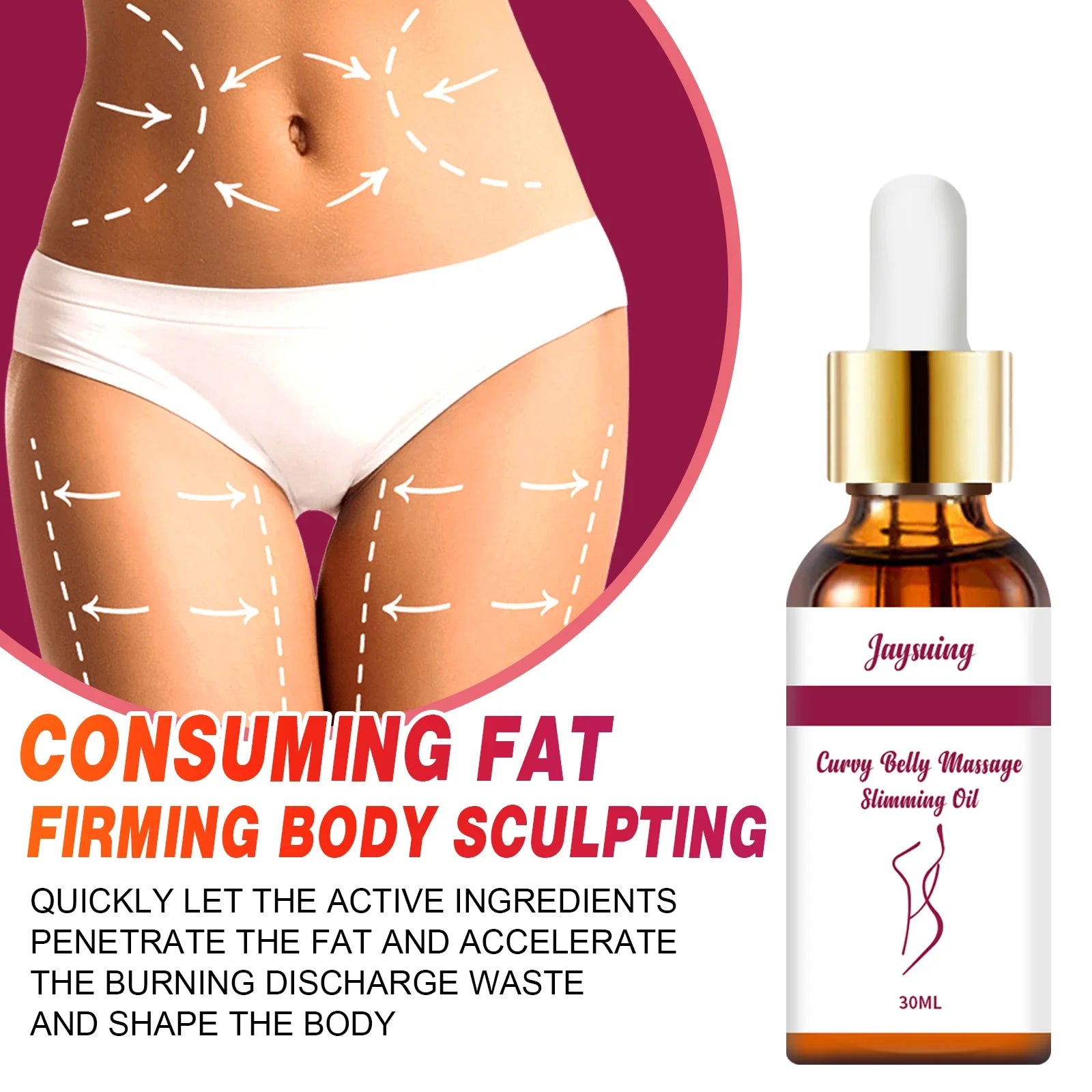 Body Care Oil Nourishing Firming Fat Burning Belly Waist Anti-Cellulite Relax Massage Shaping Tighten Weight Lose Slimming Oil