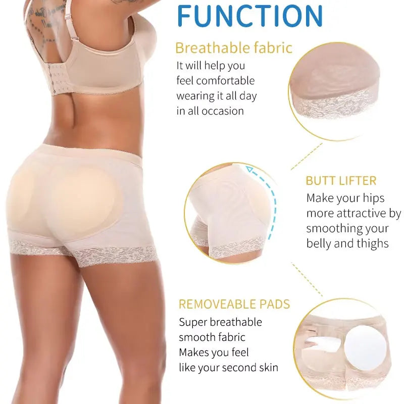 Booty Hip Padded Push Up Panties Butt Lifter Shapers Fake Ass Buttocks Hip Pads Invisible Body Shaper Briefs Slimming Underwear