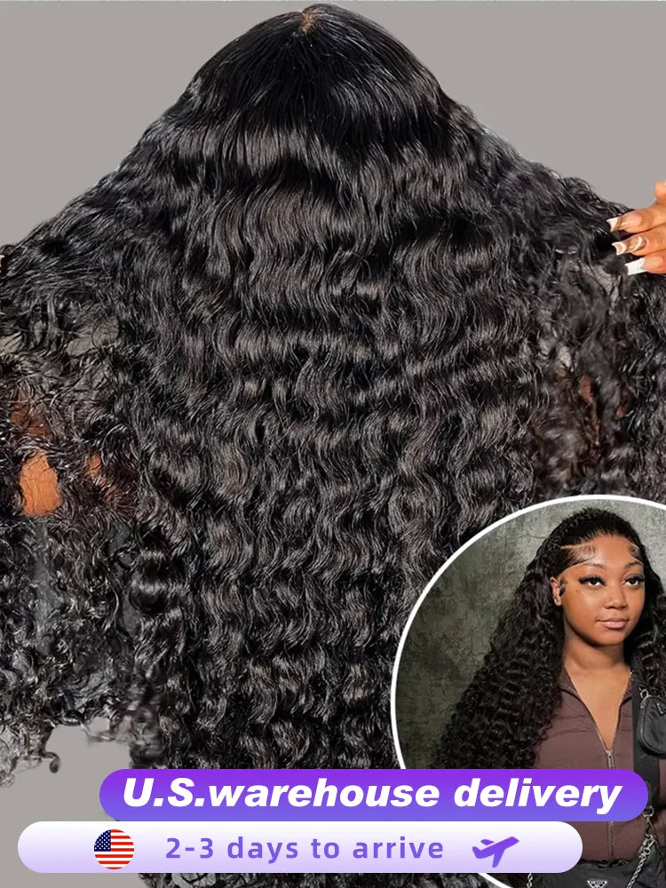 250 Density 13x6 Hd Lace Frontal Wig Human Hair Kinky Curly Wigs Human Hair 30 40Inch Brazilian Loose Deep Wave Lace Front Wig