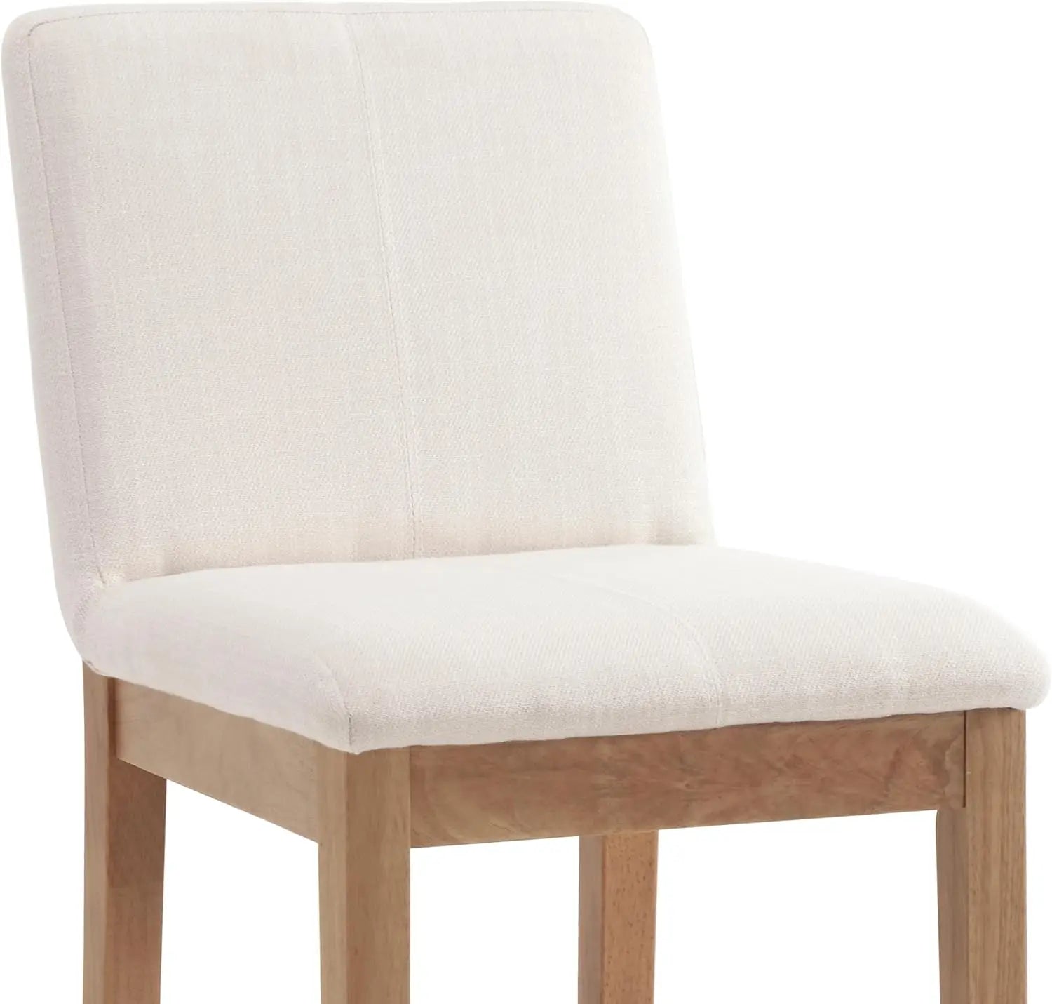 Kmax 26 Inch Counter Height Bar Stools Set Of 2, Upholstered Stools For Kitchen Counter With Back Support Rustic Wooden White