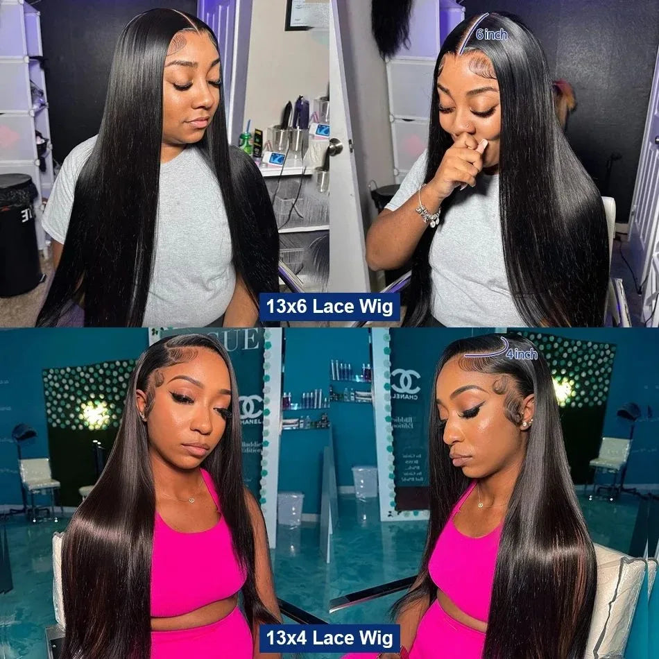High Density 13x6 Hd Lace Frontal Wig Black Bone Straight Human Hair 30 40 Inch 13x4 Lace Front Brazilian Wigs For Women Choice