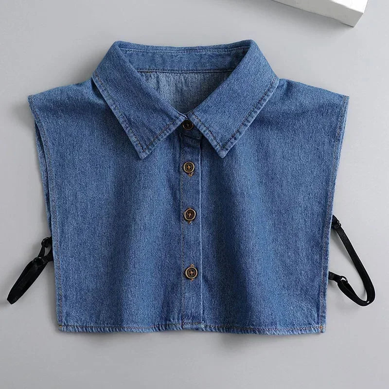 Fashion 2025 Front Tie White Fake Collar for Women Stand Detachable Collar Fake Girls Vintage Lace Ladies False Blouse Collar