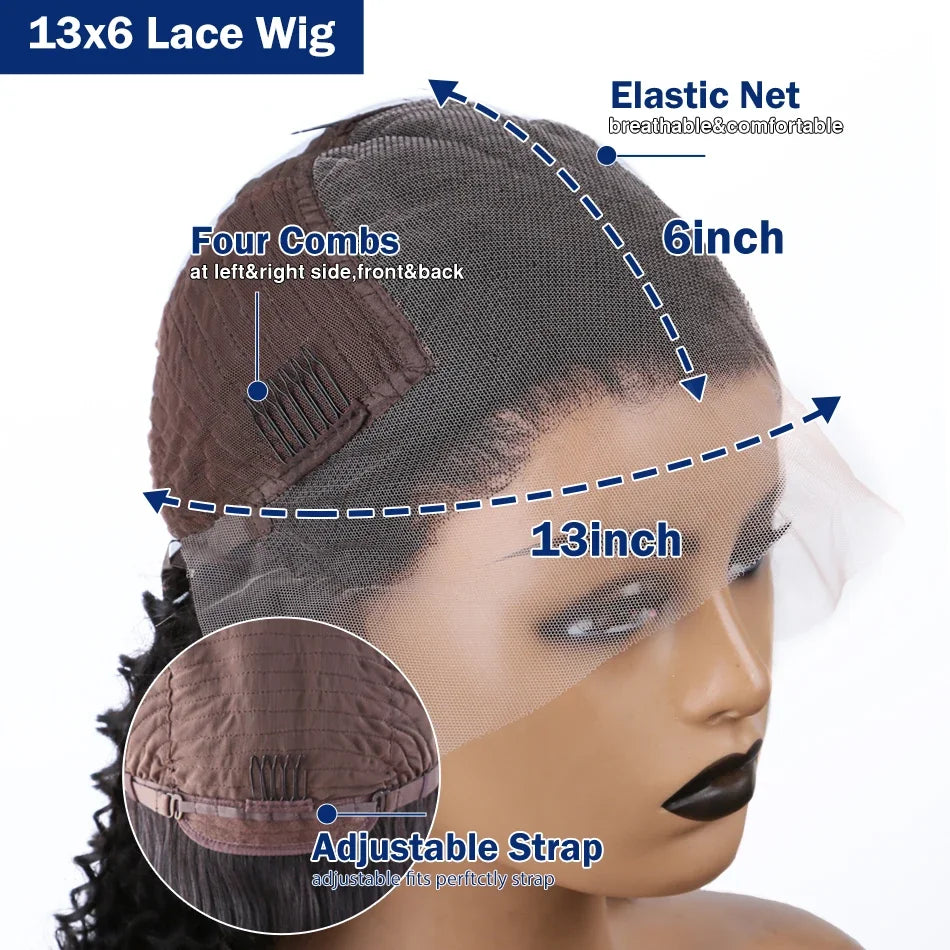 200% Loose Deep Wave Lace Frontal Wigs Brazilian 30 32Inch Curly Water Wave 13x6 HD Lace Front Wig 5x5 Closure Wig For Women