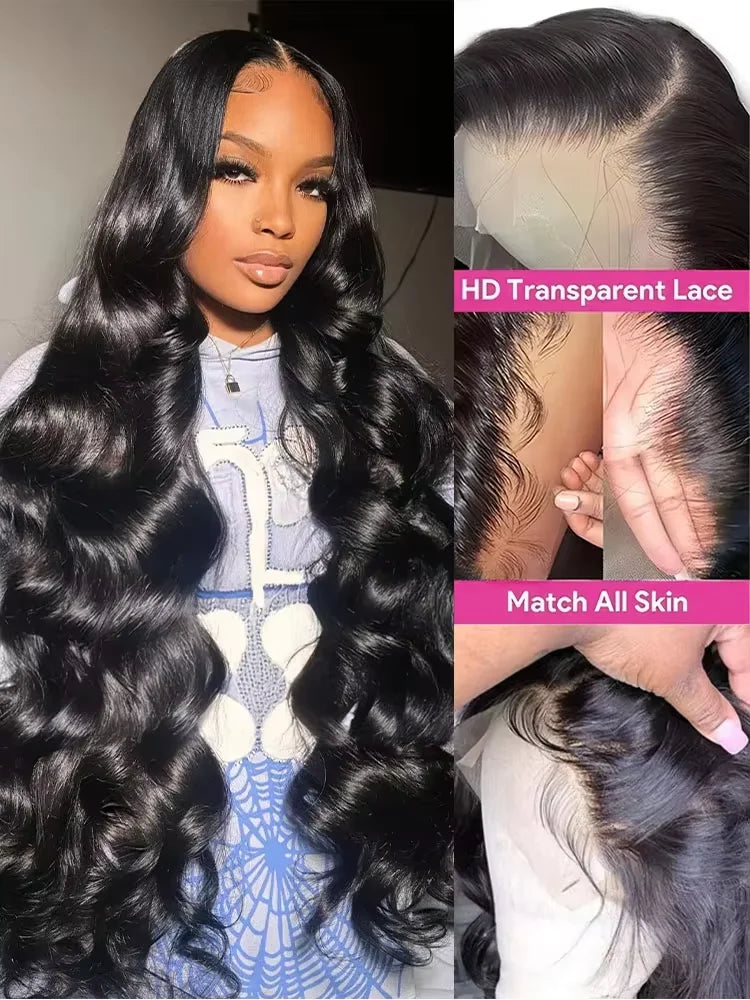 30 40 46 Inch Body Wave 13x6 Hd Lace Frontal Wig Brazilian Human Hair Wigs 250 Density Lace Front Human Hair Wig For Black Women