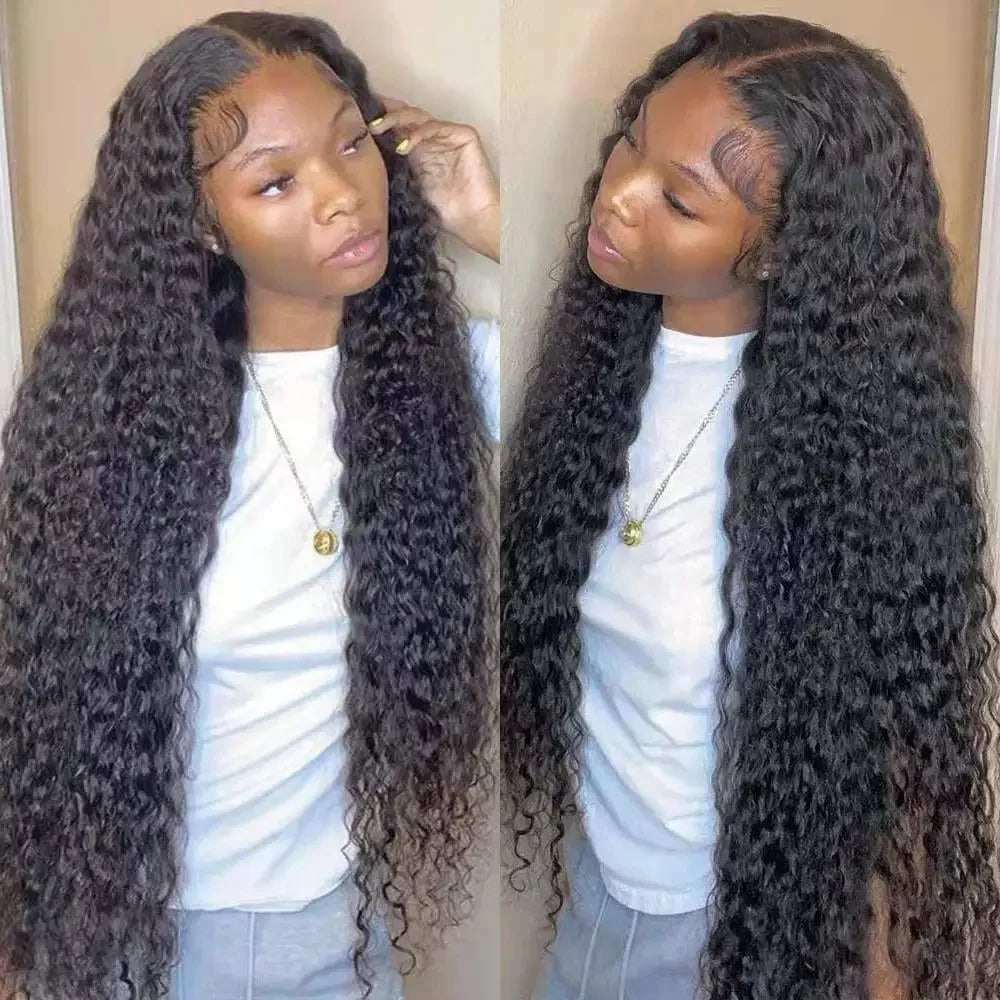 16-36 Inch 200 Density Deep Wave 13x6 HD Lace Frontal Wig Human Hair 100% 13x4 Lace Water Wave Pre Plucked Curly Wig For Women
