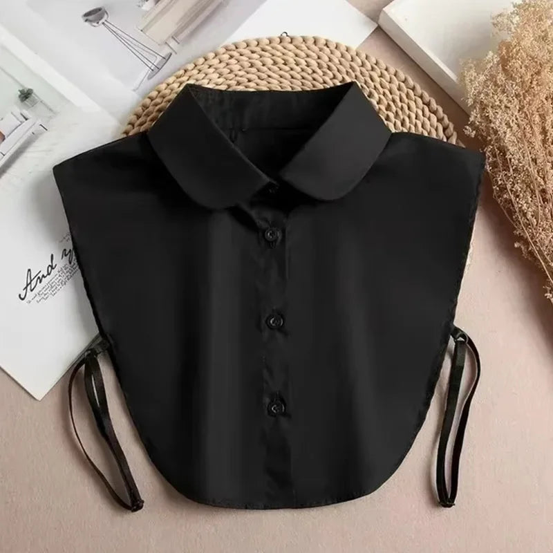 Fashion 2025 Front Tie White Fake Collar for Women Stand Detachable Collar Fake Girls Vintage Lace Ladies False Blouse Collar
