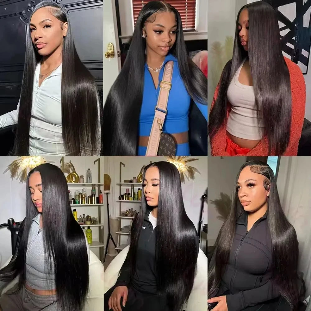 Lafino 200% Density Hd Lace Wig 13x6 Human Hair Straight 13x4 Lace Front Wig Human Hair Bone Straight Black Wig Brazilian Hair