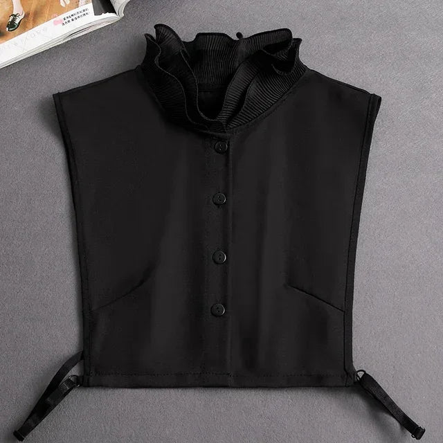 Fashion 2025 Front Tie White Fake Collar for Women Stand Detachable Collar Fake Girls Vintage Lace Ladies False Blouse Collar