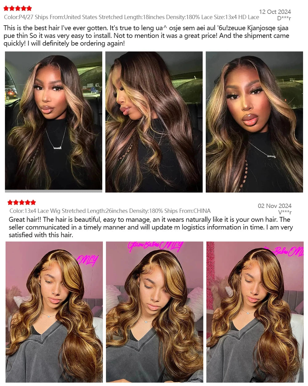 4/27 Highlight Color Body Wave Wig 36 Inch Frontal Human Wigs 13x4 13x6 Hd Transparent Lace Brazilian Hair Pre Plucked For Women