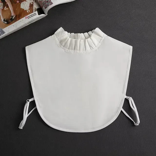Fashion 2025 Front Tie White Fake Collar for Women Stand Detachable Collar Fake Girls Vintage Lace Ladies False Blouse Collar