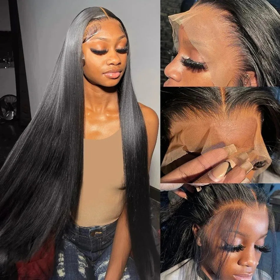 High Density 13x6 Hd Lace Frontal Wig Black Bone Straight Human Hair 30 40 Inch 13x4 Lace Front Brazilian Wigs For Women Choice