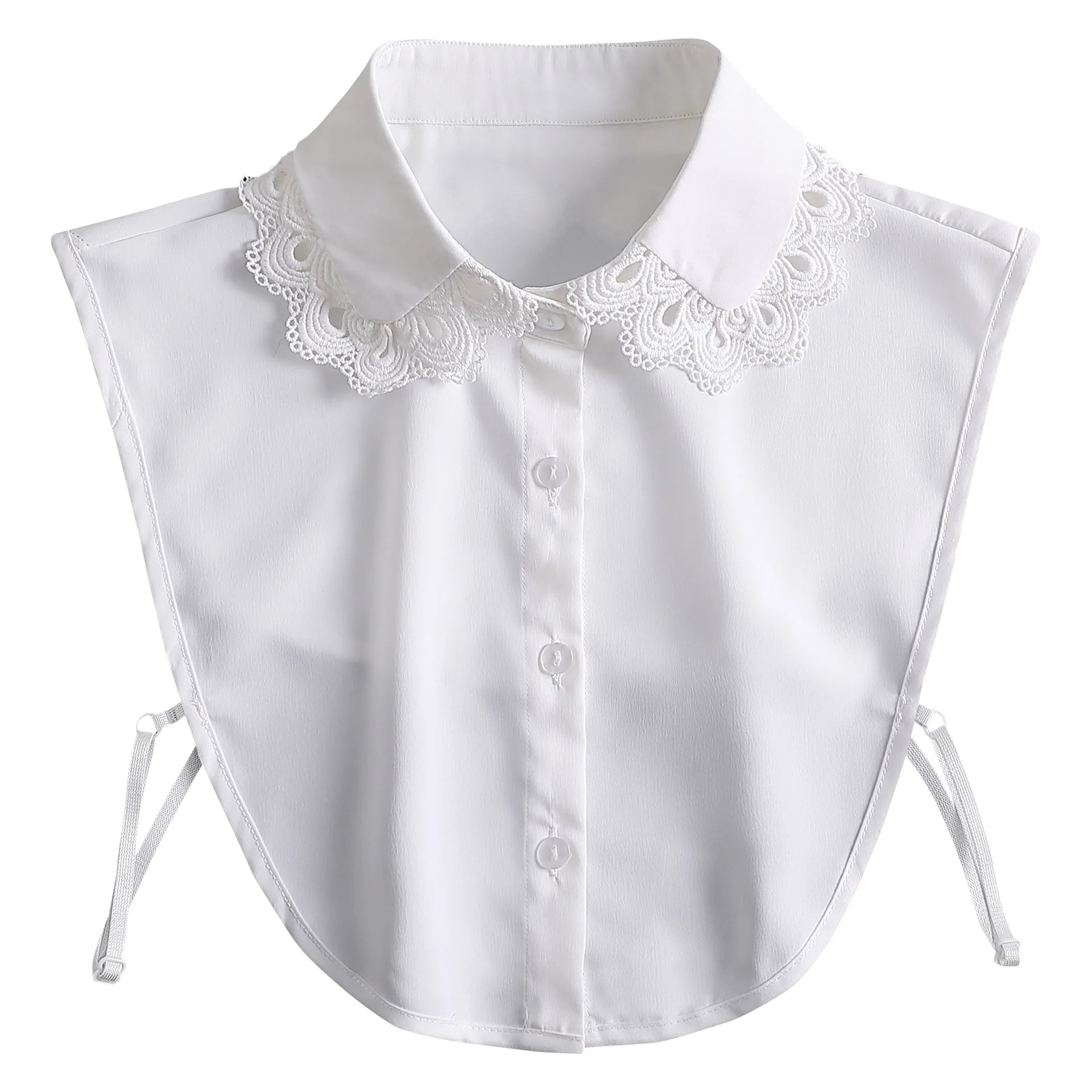 Fashion 2025 Front Tie White Fake Collar for Women Stand Detachable Collar Fake Girls Vintage Lace Ladies False Blouse Collar