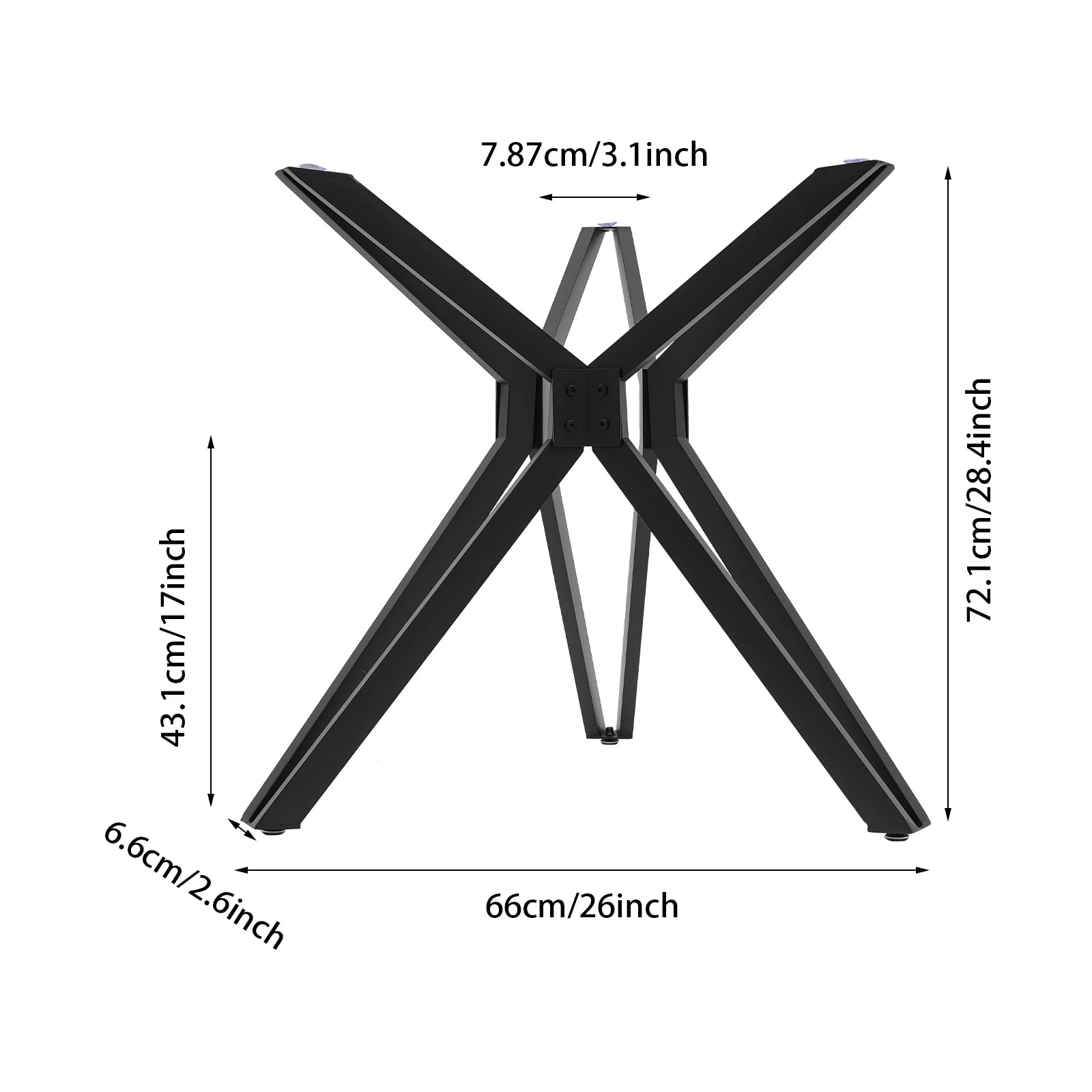 Iron Metal Table Legs, Triangular Cross Stable Structure,Excellent Load-Bearing Capacity,Modern Table Base Table Assitant