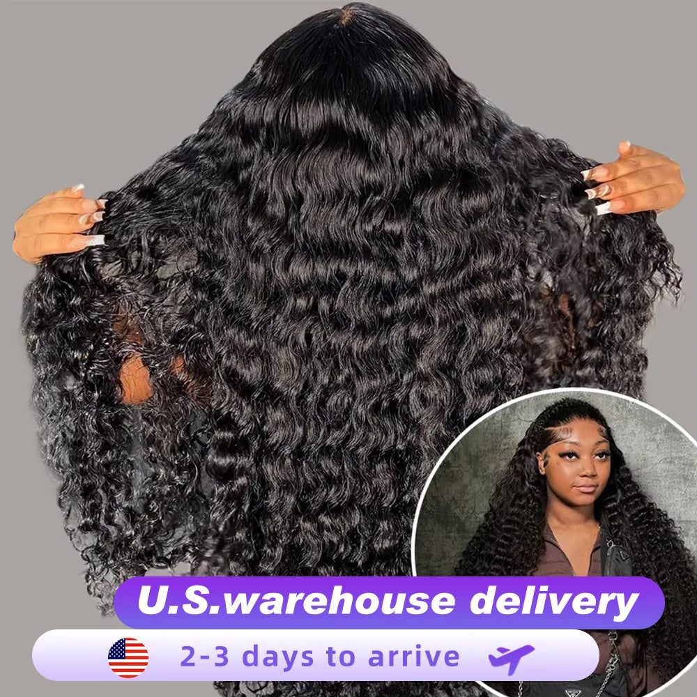 250 Density 13x6 Hd Lace Frontal Wig Human Hair Kinky Curly Wigs Human Hair 30 40Inch Brazilian Loose Deep Wave Lace Front Wig
