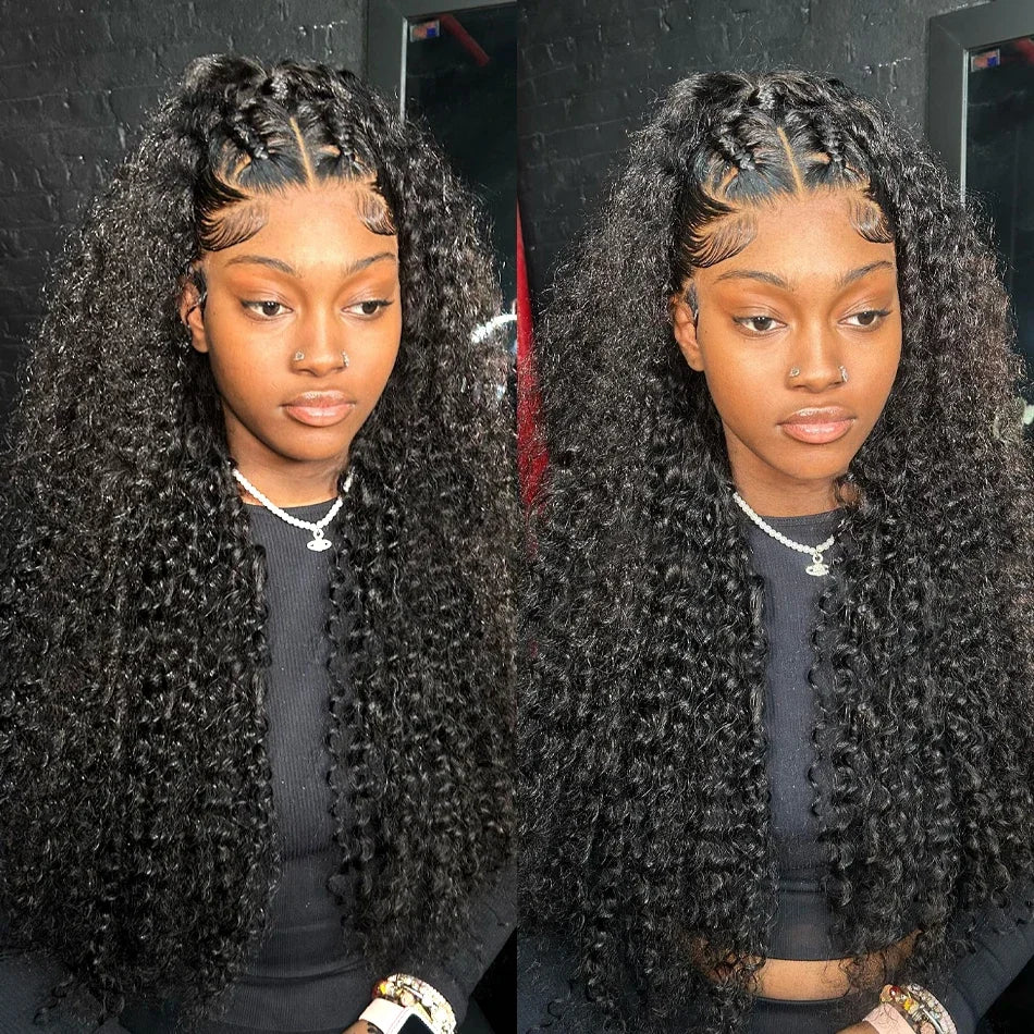 250 Density 13x6 Hd Lace Frontal Wig Human Hair Kinky Curly Wigs Human Hair 30 40Inch Brazilian Loose Deep Wave Lace Front Wig