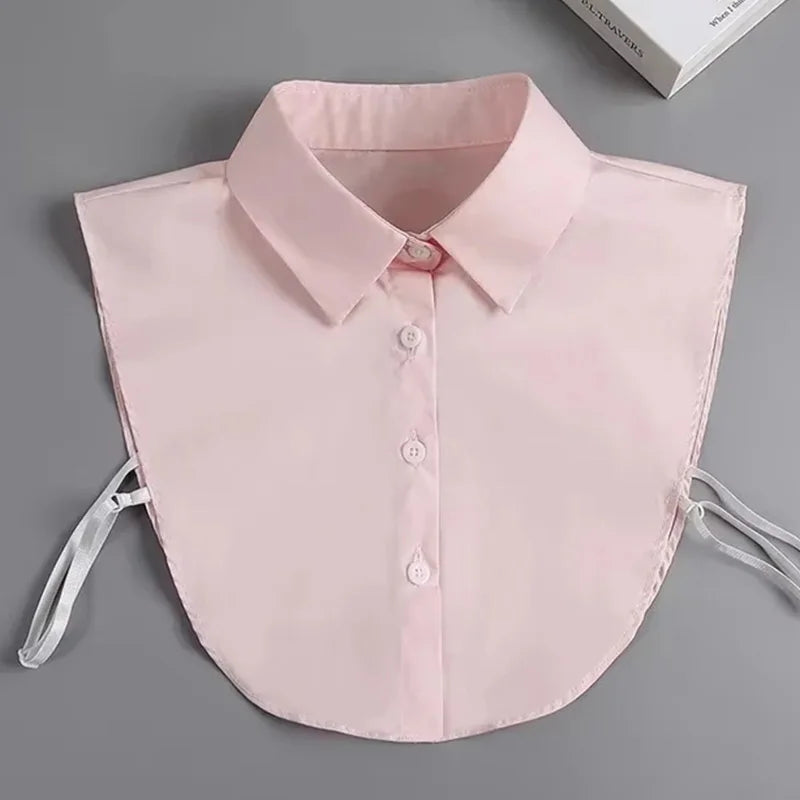 Fashion 2025 Front Tie White Fake Collar for Women Stand Detachable Collar Fake Girls Vintage Lace Ladies False Blouse Collar