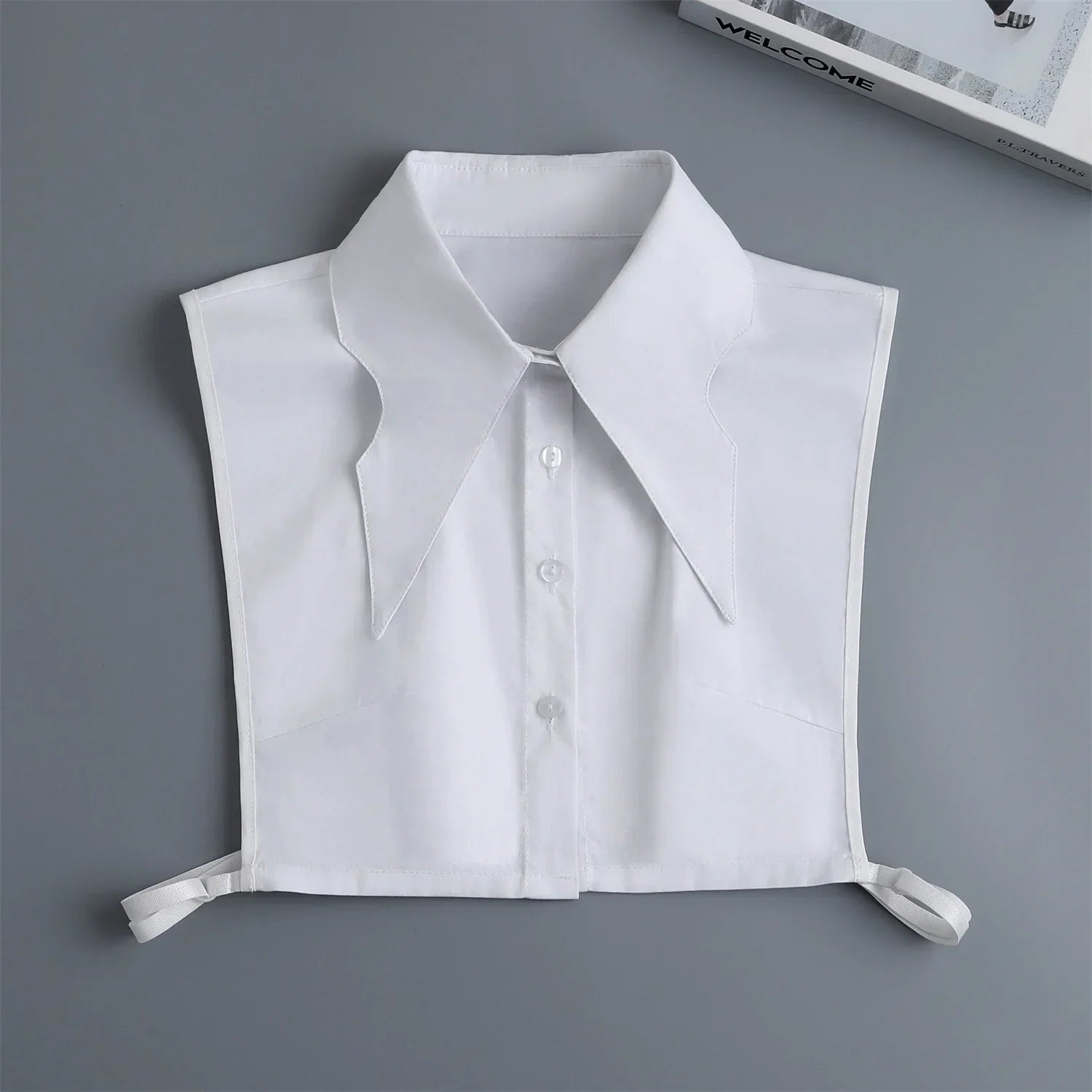 Fashion 2025 Front Tie White Fake Collar for Women Stand Detachable Collar Fake Girls Vintage Lace Ladies False Blouse Collar